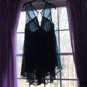 Women’s Free People Green Lace Overlay Dress with